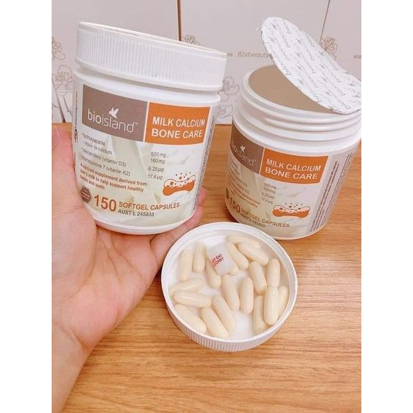 Viên sữa bổ sung canxi Bio Island Milk Calcium Bone Care hộp 150 viên Hỗ trợ xương khớp