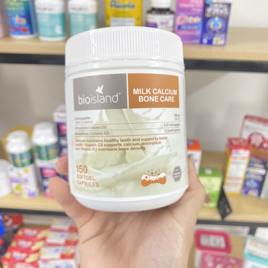 Viên sữa bổ sung canxi Bio Island Milk Calcium Bone Care hộp 150 viên Hỗ trợ xương khớp