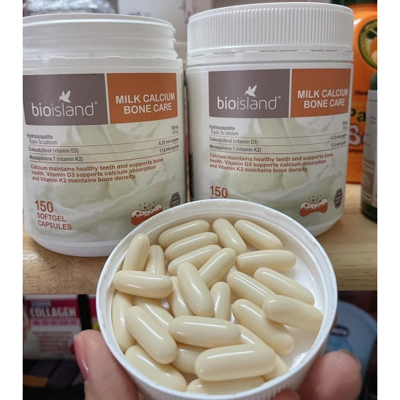 Viên sữa bổ sung canxi Bio Island Milk Calcium Bone Care hộp 150 viên Hỗ trợ xương khớp