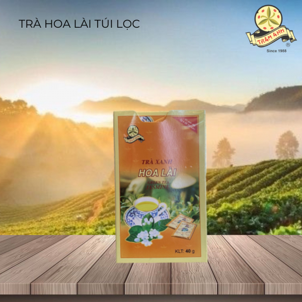 Trà Xanh Hoa Lài TRÂM ANH - 20 túi lọc x 2gr