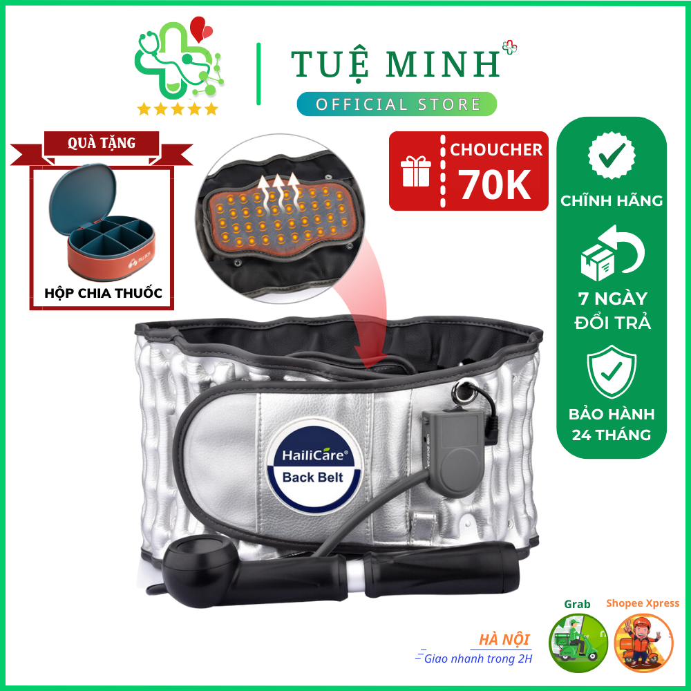 Đai lưng cột sống thoát vị đĩa đệm cao cấp HAILI CARE HL74, Đai hơi kéo dãn cột sống hỗ trợ giảm áp lực đĩa đệm