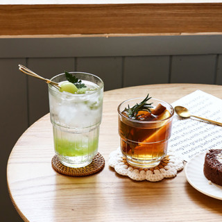 Ly thủy tinh cafe cốc thủy tinh uống trà bo đáy hàng nhập thủy tinh dày trong suốt 2 dung tích lựa chọn