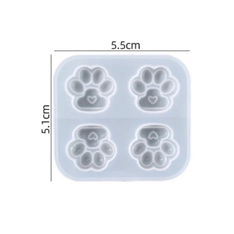 Khuôn chân mèo silicon đổ resin, làm móc khoá, đồ trang trí