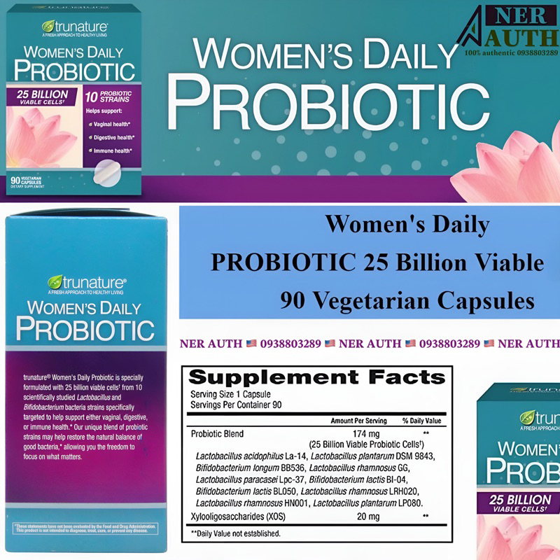 Viên uống men vi sinh cho phụ nữ Women's Daily Probiotic Trunature hộp
