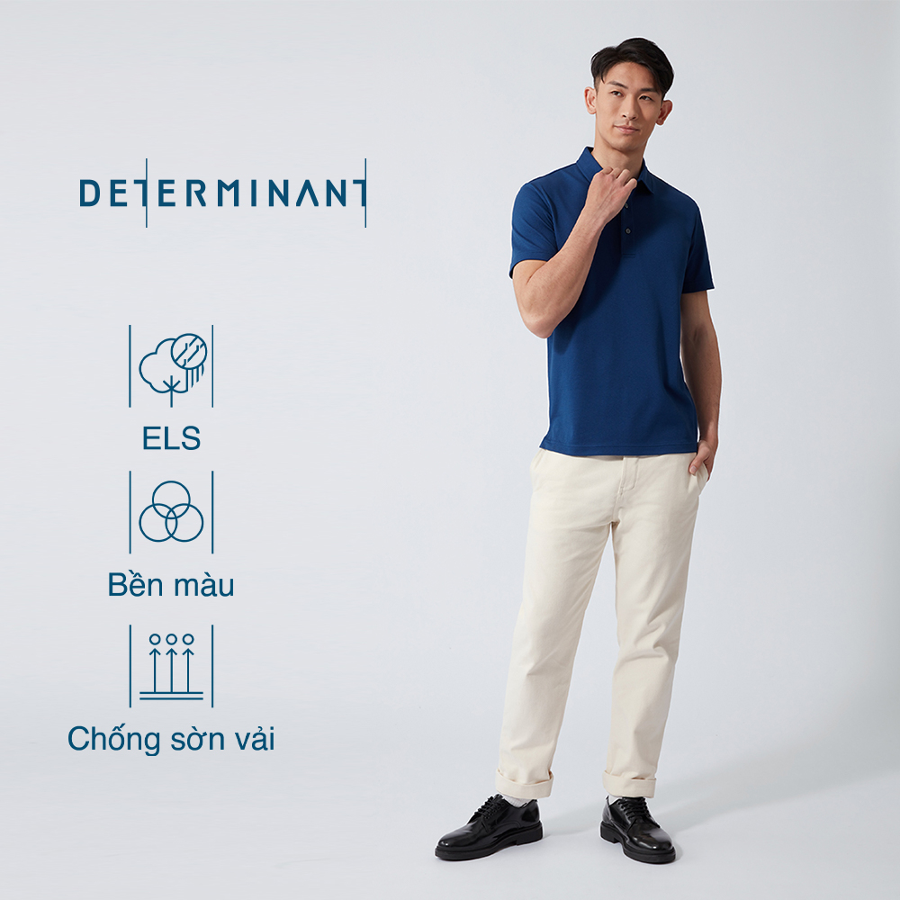 Áo thun nam Polo Cotton kháng khuẩn bền màu thương hiệu Determinant - màu Xanh dương [P02]