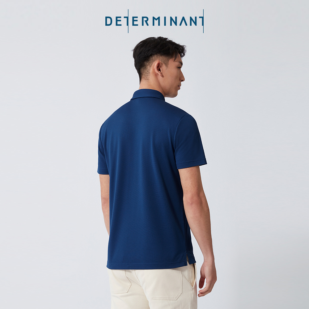 Áo thun nam Polo Cotton kháng khuẩn bền màu thương hiệu Determinant - màu Xanh dương