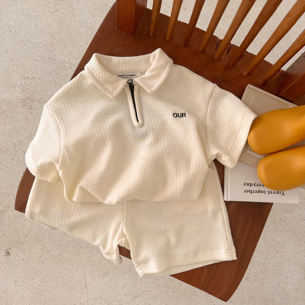 Quần áo bé trai bé gái thêu chữ B cực đẹp thoáng mát, chất cotton sần cao cấp, đồ bé trai từ 6-28kg Moobaby Shop