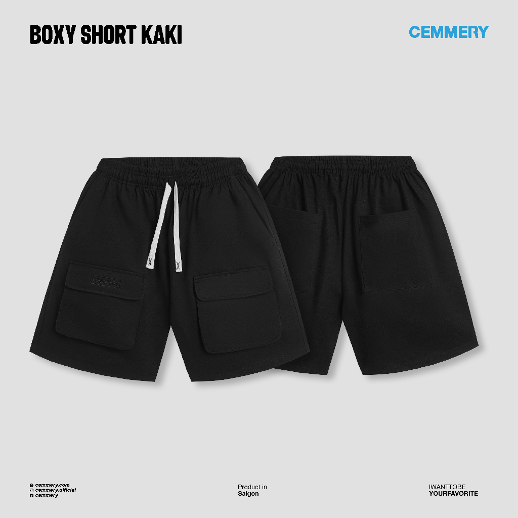 Quần Short Kaki Cemmery LocalBrand BOXY SHORT 3 Color, quần kaki unisex nam nữ