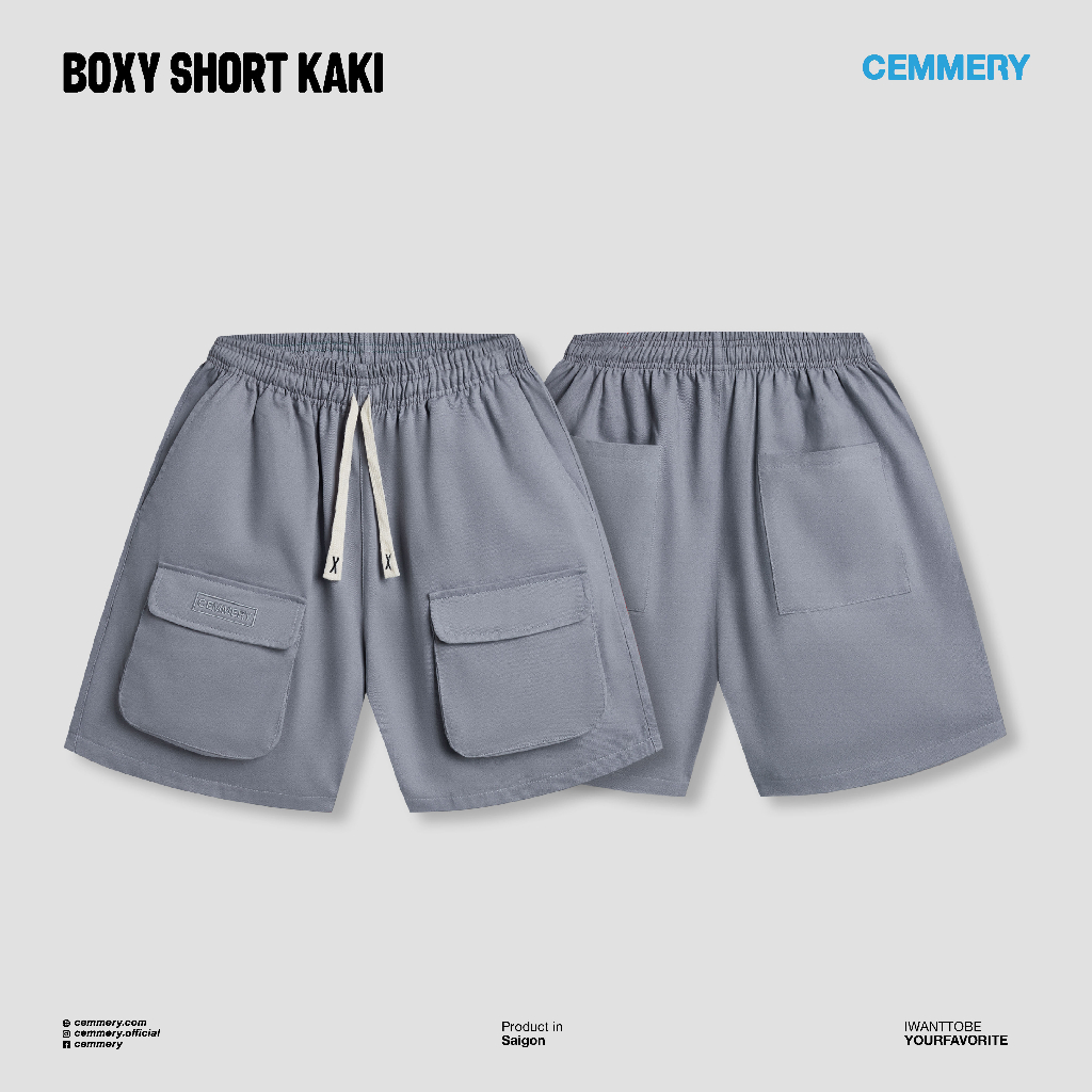 Quần Short Kaki Cemmery LocalBrand BOXY SHORT 3 Color, quần kaki unisex nam nữ