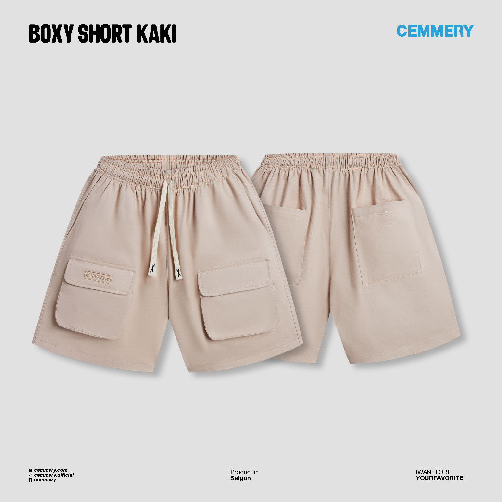 Quần Short Kaki Cemmery LocalBrand BOXY SHORT 3 Color, quần kaki unisex nam nữ