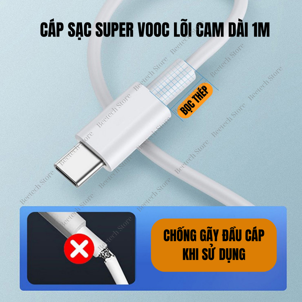 Bộ Sạc Super Vooc 65w Cho Oppo - Realme Củ Sạc Và Cáp Sạc Chân Type C Hàng Zin Máy