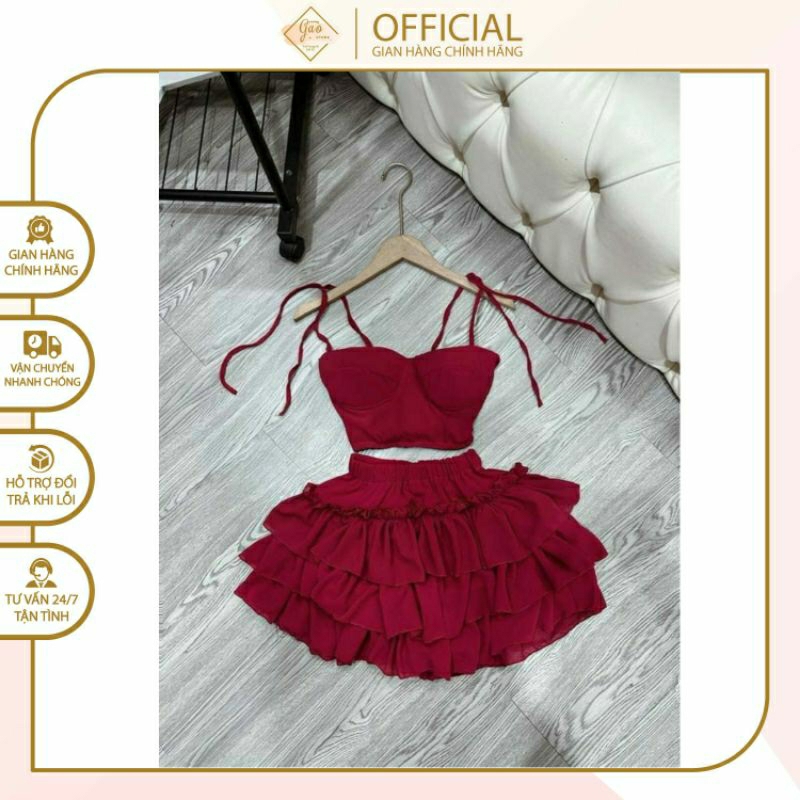 Set Áo Voan Tầng 2 Dây, Có Mút Ngực, Chất Voan Dày Dặn, Thoáng Mát, Phong Cách Sexy Quyến Rũ