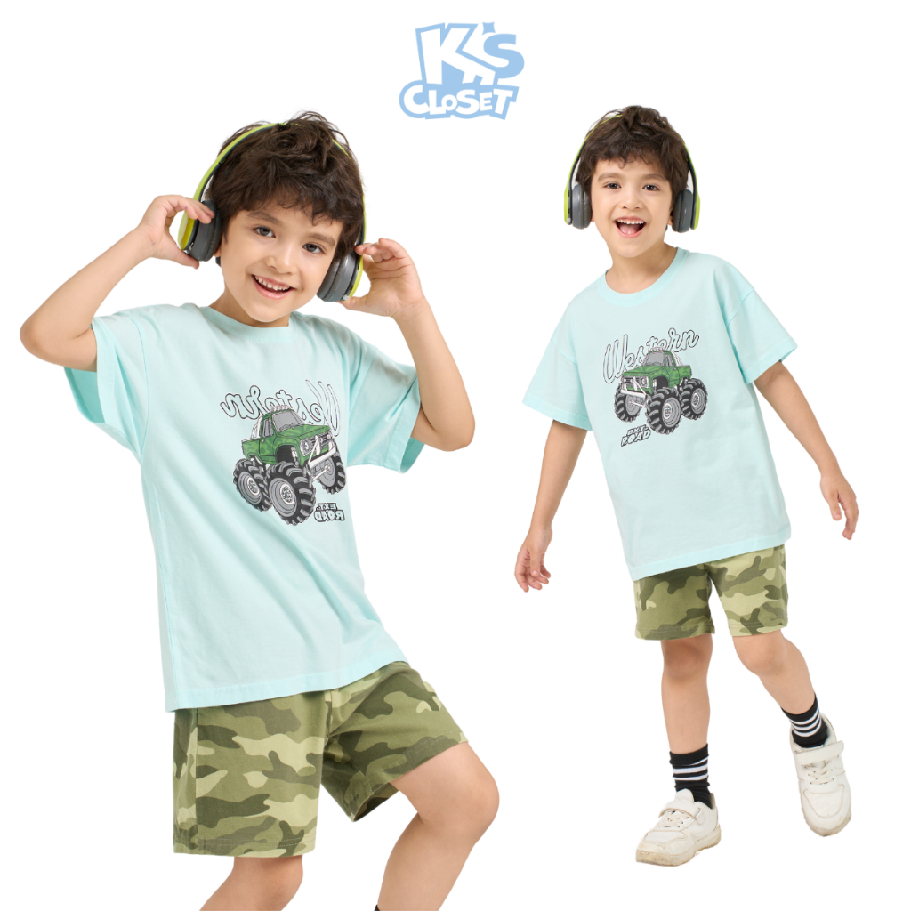 Áo phông cộc tay cho bé K'S CLOSET chất liệu cotton thoáng mát  E020THS/ E062TWS/ KT45THS/KT21THS/E001THS