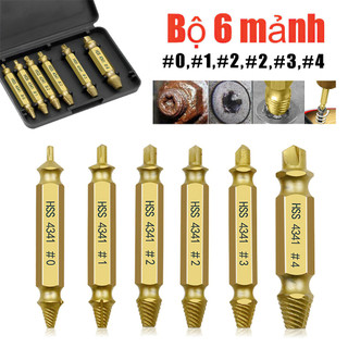 Bộ 6 Mũi Khoan Tháo Vít Bị Hỏng, Dụng Cụ Tháo Gỡ Bu Lông Vít Bị Hỏng Bị Tước Dụng Cụ Phá Dỡ Dễ Dàng Lấy Ra