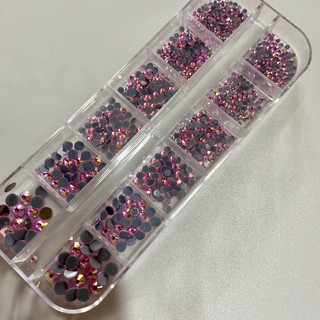 YHB đá mix khay nhiều màu trang trí móng tay nail