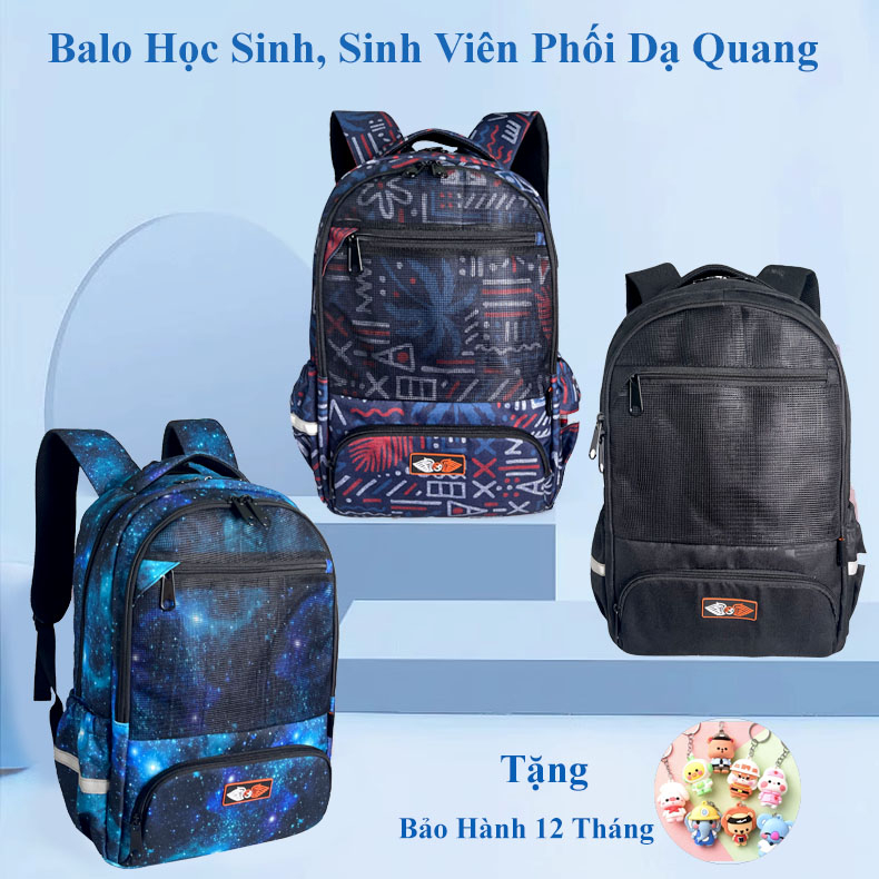 Balo Học Sinh Cấp 1,2,3 Sinh Viên Galaxy Nhiều Ngăn Phối Dạ Quang Hot Trend Bảo Hành 12 Tháng