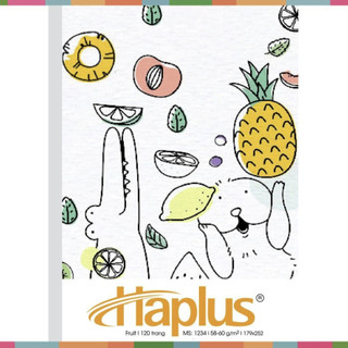 Set 5 Vở Kẻ Ngang Hải Tiến Haplus Fruit ( 80, 120 Trang )