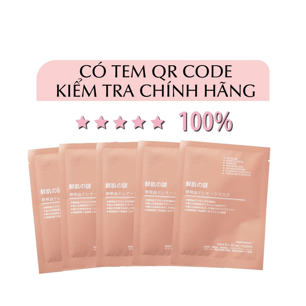 Mặt nạ giấy nhau thai cừu nhật bản Rwine Beauty, mask collagen tế bào gốc đắp mặt, dưỡng ẩm tức thì, làm trắng sáng da.