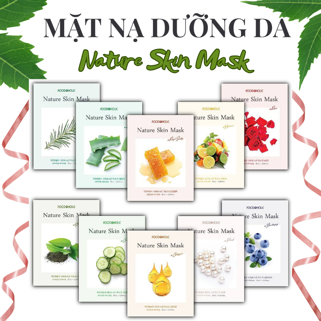 Mặt Nạ Dưa Leo Giúp Ngăn Ngừa Mụn, Căng Bóng Da Foodaholic Nature Skin Mask 23g - CUCUMBER