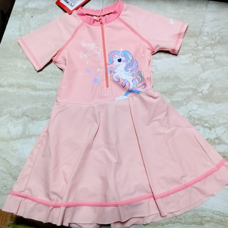 Váy bơi cho bé gái Ylike YY9957 mẫu ngựa Pony Magic màu tím, hồng cam dễ thương cho bé