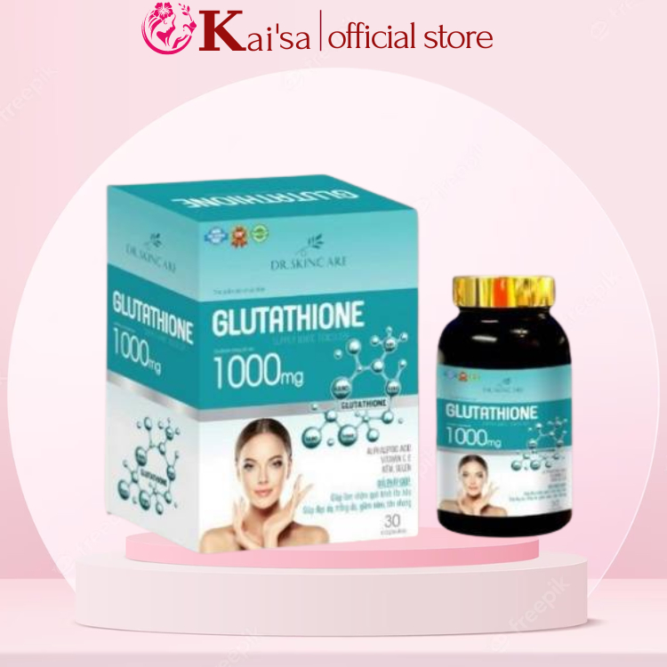 Viên Uống GLUTATHIONE 1000mg Viên uống trắng da giảm nám mờ nhăn chống lão hoá chính hãng