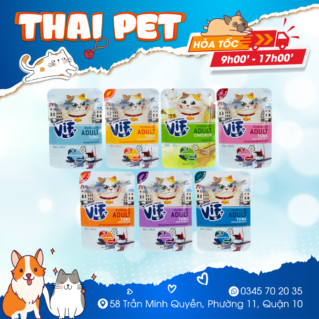 Pate Chó Vif 75g 🐶 FREE SHIP 🐶 Thịt cá thật xé nhỏ, dễ ăn , nhiều dinh dưỡng, dưỡng lông