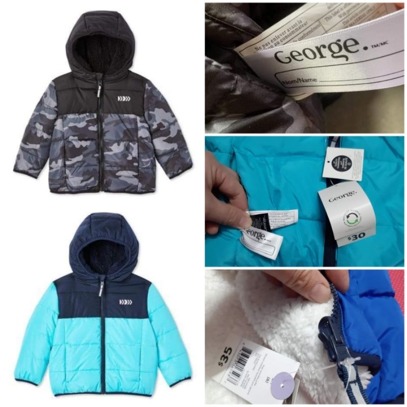 Áo phao George xuất dư xịn 2 mặt lót lông cực ấm cho bé SZ 2-14T