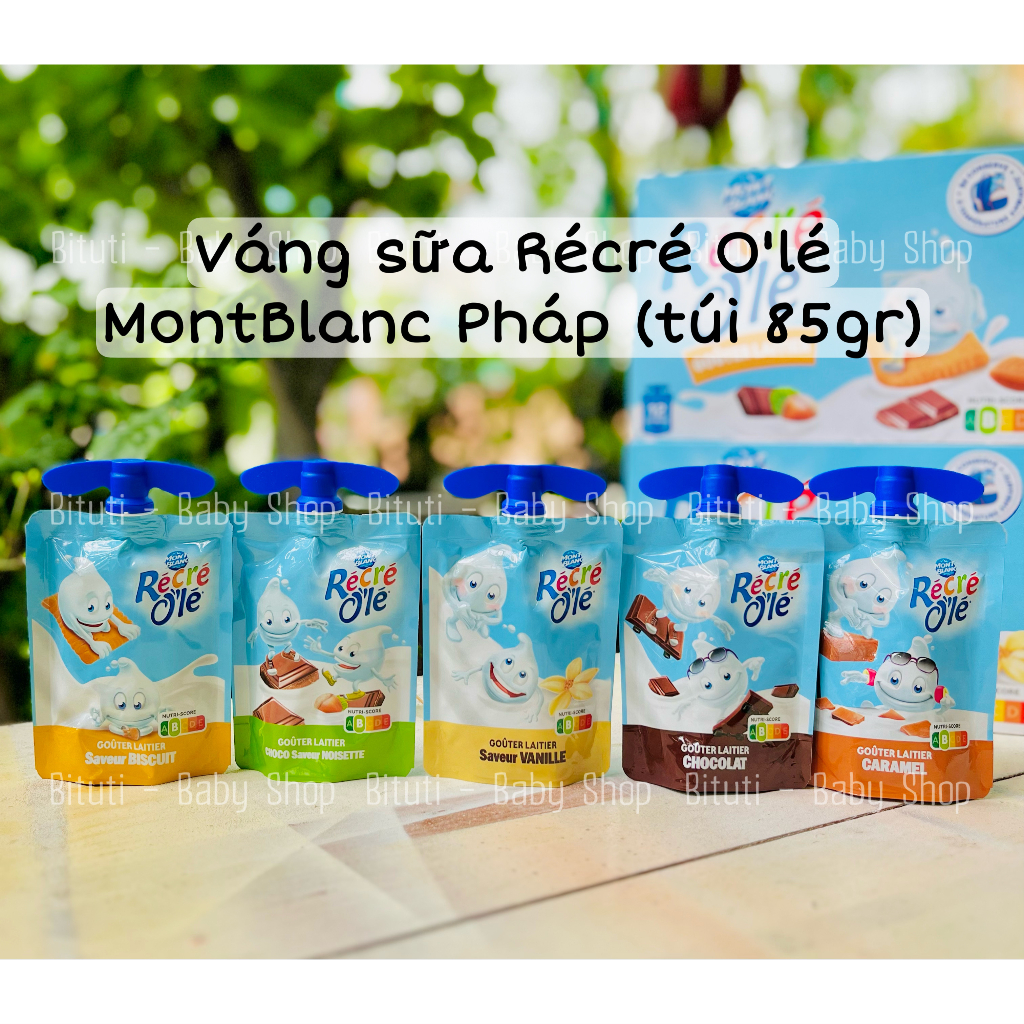 Váng sữa Montblanc Recre Ole giàu canxi cho bé dạng túi 85gr - Bituti Shop