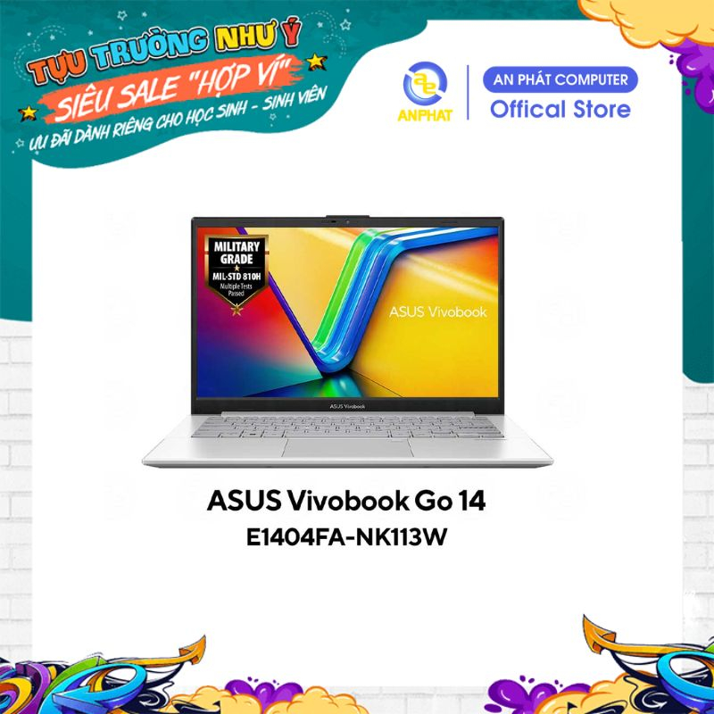 Laptop Asus Vivobook Go 14 E1404FA-NK113W (AMD Ryzen 3 7320U ) | BigBuy360 - bigbuy360.vn