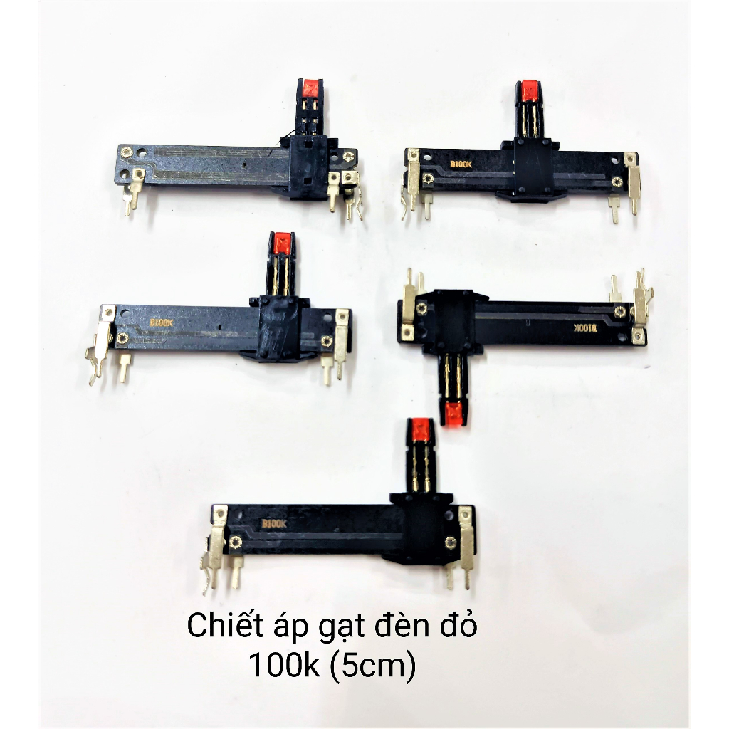 Combo 5 chiết áp gạt đèn đỏ 100k