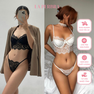 Bộ Đồ Lót Ren Gồm Áo Bra Ren B11 Và Quần Re03 Gọng Mút Nâng Nhẹ Nữ Sexy Gợi Cảm La Perbra