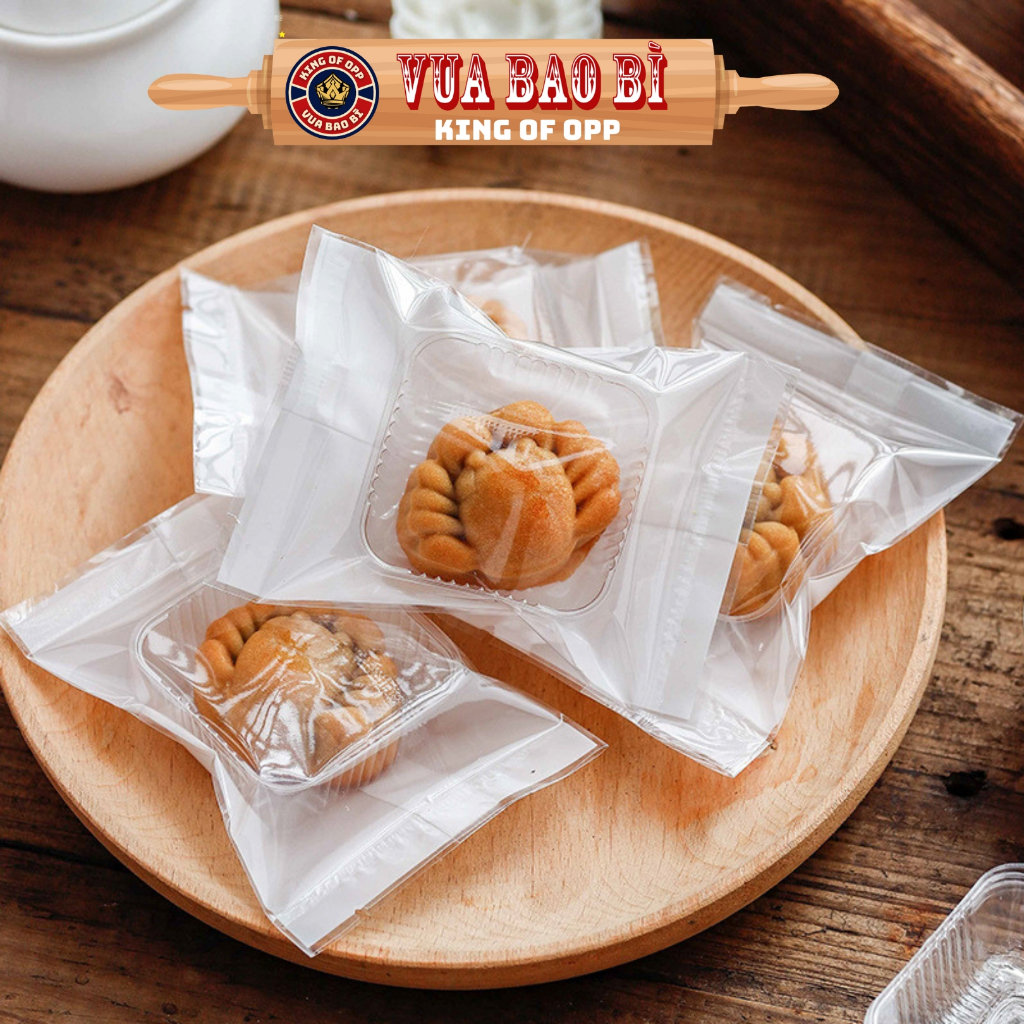 Túi hàn miệng đựng bánh kẹo 1 Mặt Trong 1 Mặt Trắng, 100 túi/sp - VUA BAO BÌ