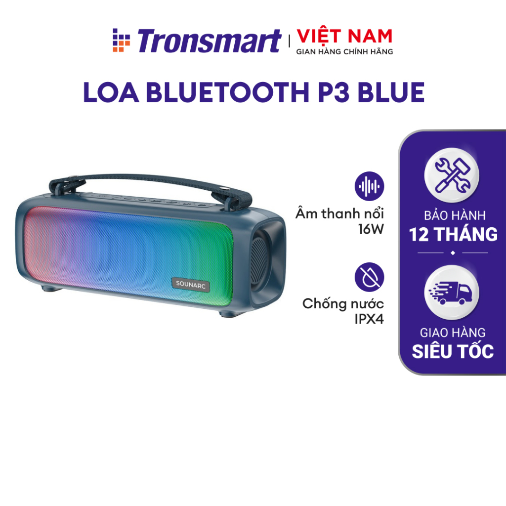 Loa Bluetooth 5.1 Không Dây Di Động Sounarc P3 (by Tronsmart) | Thời Gian Lên Đến 7 giờ | Bảo Hành 12 Tháng