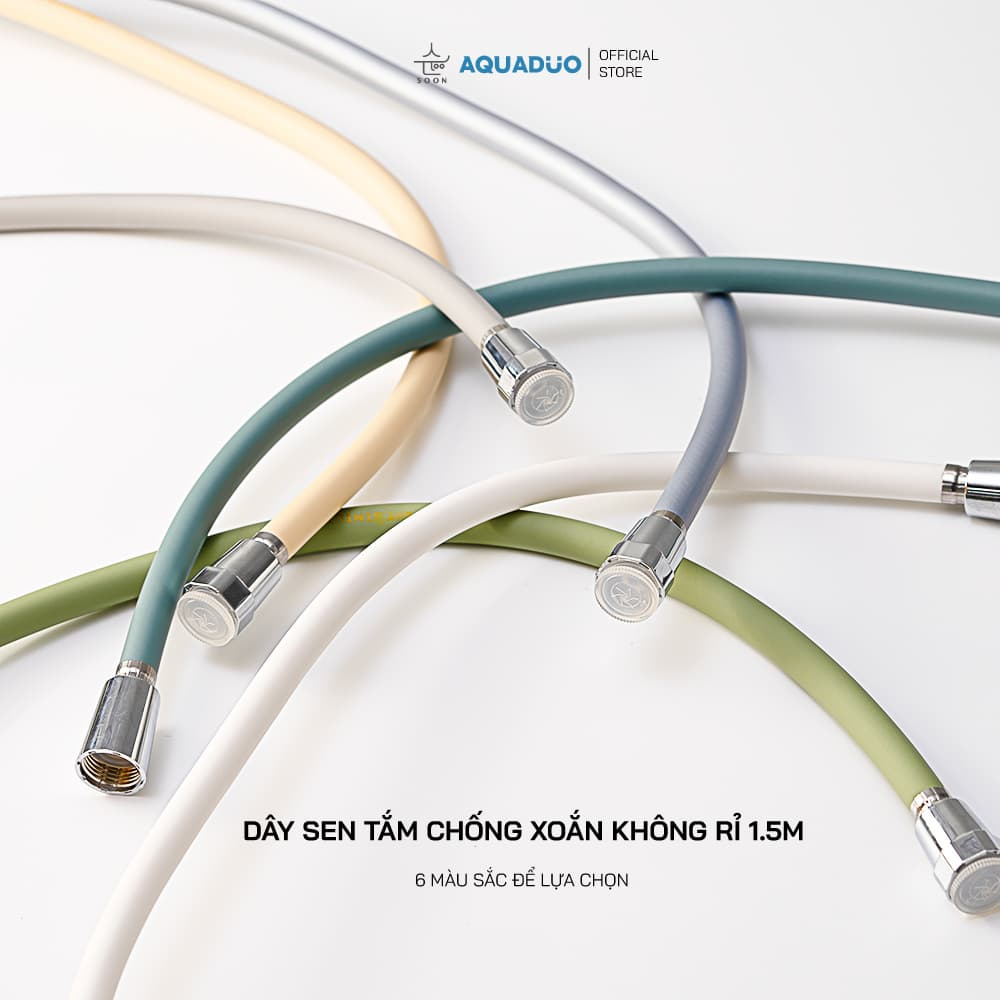 Dây Vòi Sen Aquaduo 1.5m Pvc Cao Cấp, Chống Xoắn, Siêu Bền Chịu Nhiệt Tốt Xài Cho Máy Nóng Lạnh,Vòi Xịt Vệ Sinh
