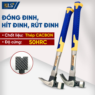 Búa đóng đinh, nhổ đinh cán inox cao cấp đầu tròn, đầu vuông, kiểu thiết kế nhật 13oz LS+