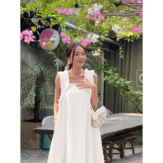 Đầm quai nhún tiểu thư , hàng thiết kế 2 lớp