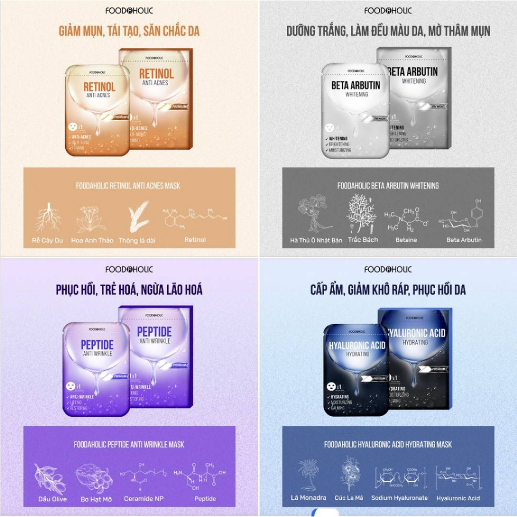 Mặt Nạ Dưỡng Ẩm Tối Ưu Foodaholic Mask 23g