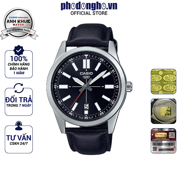 Đồng hồ nam dây da Casio Anh Khuê MTP-VD02L-1EUDF