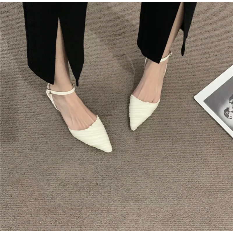 Giày Sandal Mũi Nhọn Gót Thấp Thời Trang Dành Cho Nữ