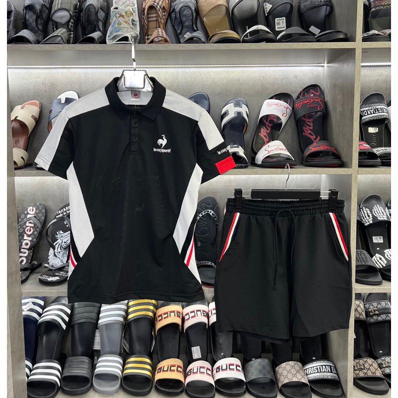 Set Bộ Cộc Hè Nam Con Gà Lecoq sportif Vá Vải Sc Sịn 3466 mát lạnh