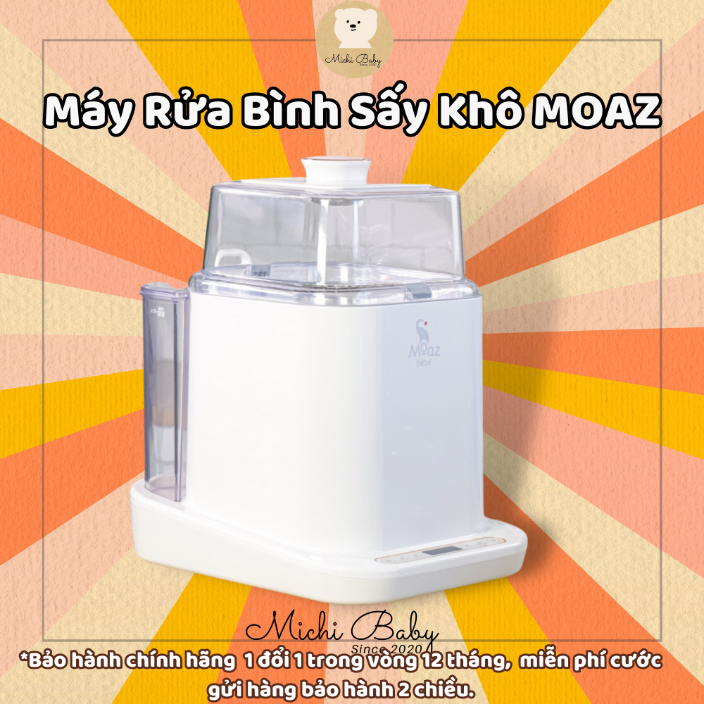 Máy Rửa Bình Sữa Moaz Bébé MB064 Đa Năng Bảo Quản 72h Bảo Hành Chính Hãng 1 Năm - Michi Baby MC302