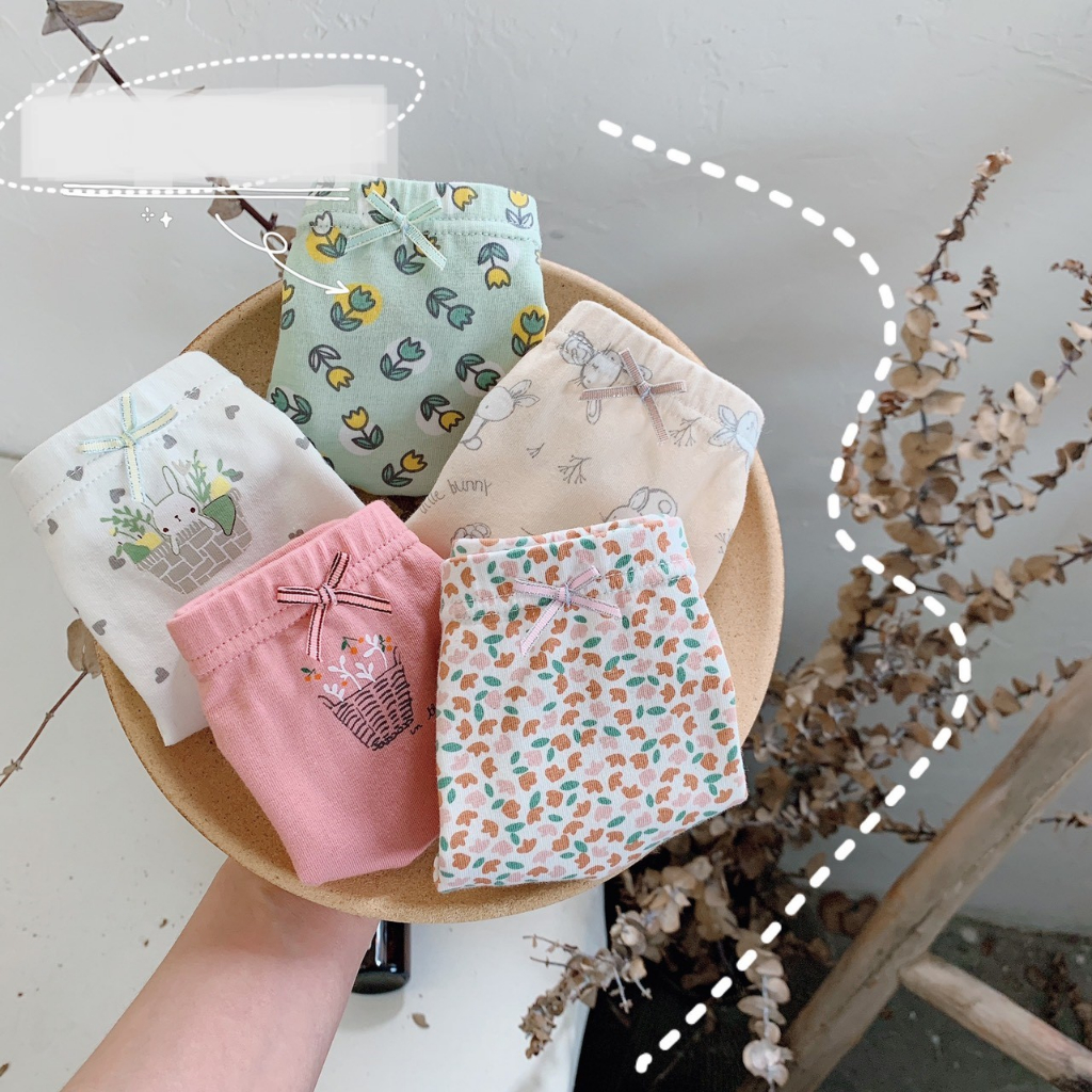 Set 3 chiếc quần lót cho bé chip bé gái đáng yêu chất thun cotton thoáng khí