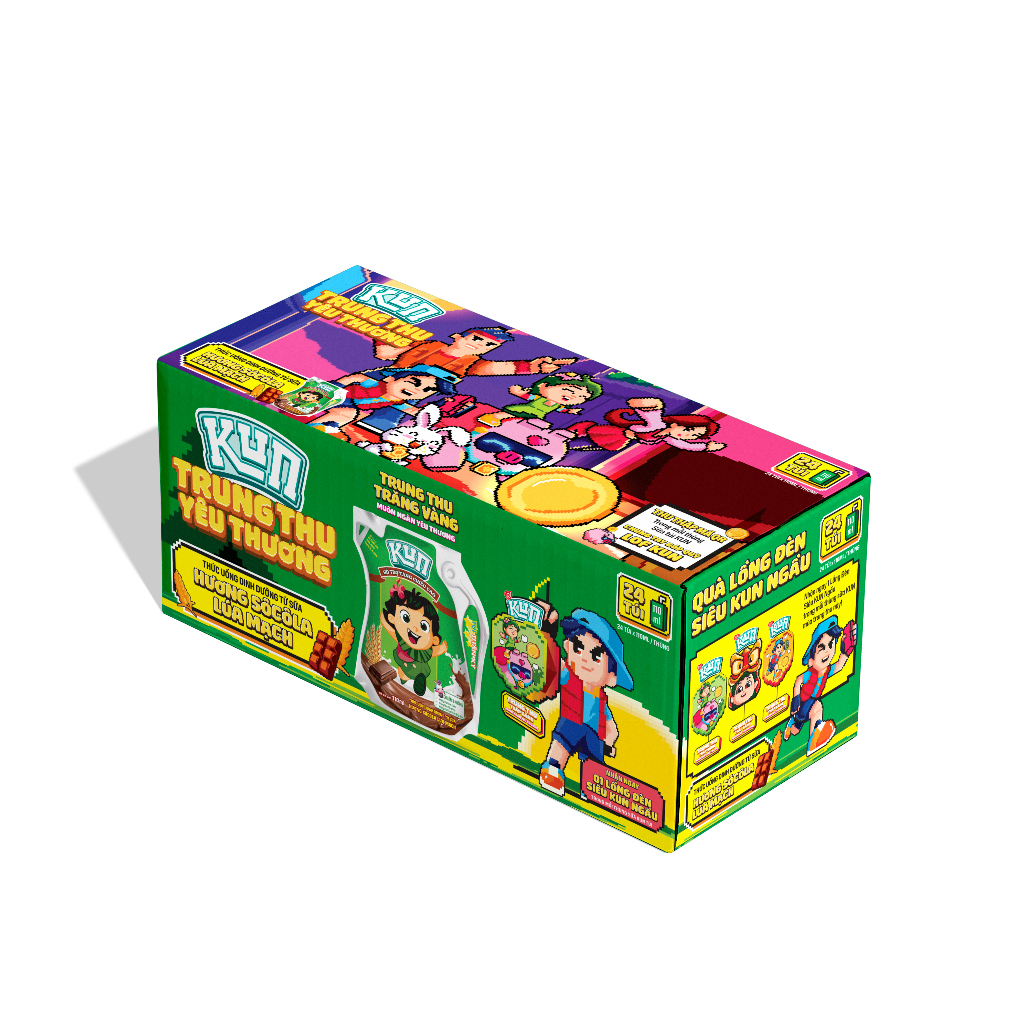 Kun socola lúa mạch thùng 24 túi x110ml