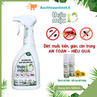 Bình xịt diệt Muỗi, Kiến, Gián và Côn Trùng Thảo Mộc 10S công nghệ sinh học chai 100ml & 500ml
