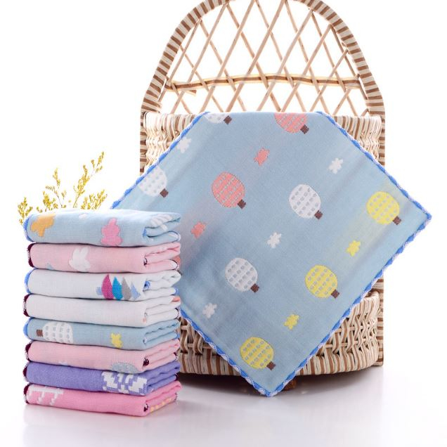 🔴Khăn mặt xô lưới cotton cho bé/người lớn size 25*25cm
