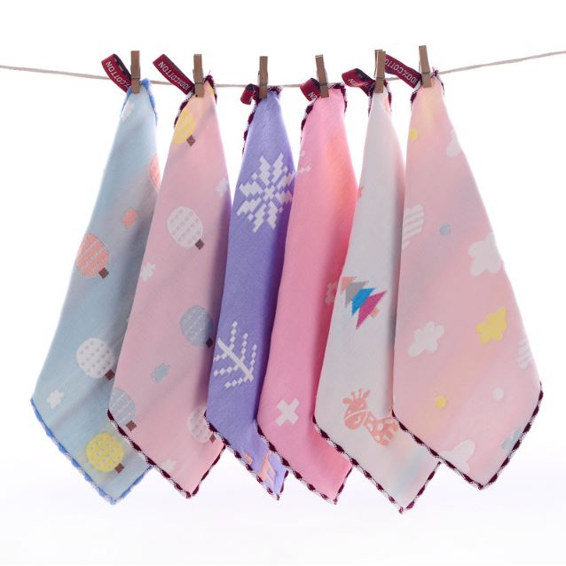 🔴Khăn mặt xô lưới cotton cho bé/người lớn size 25*25cm