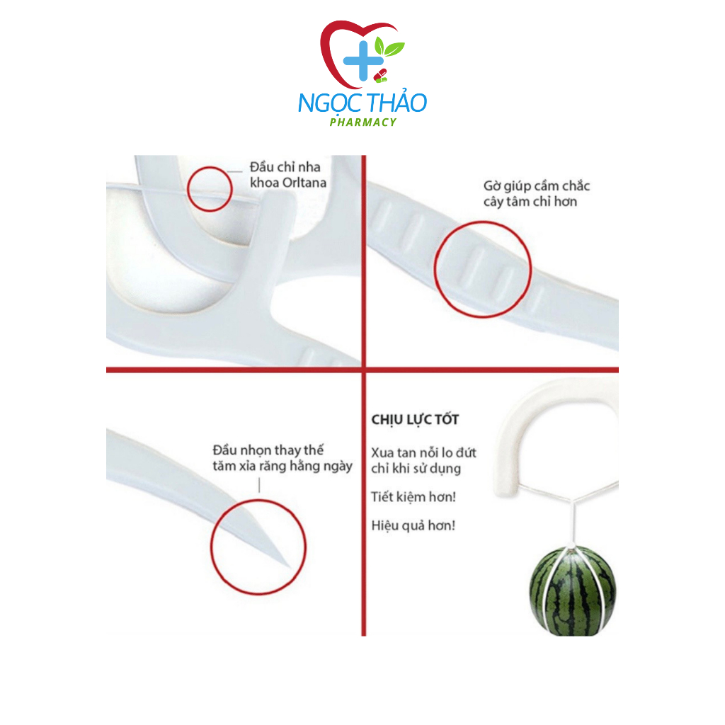 Tăm chỉ nha khoa Oraltana Tanaphar, chỉ đa sợi siêu mảnh chăm sóc răng miệng, làm sạch mảng bám