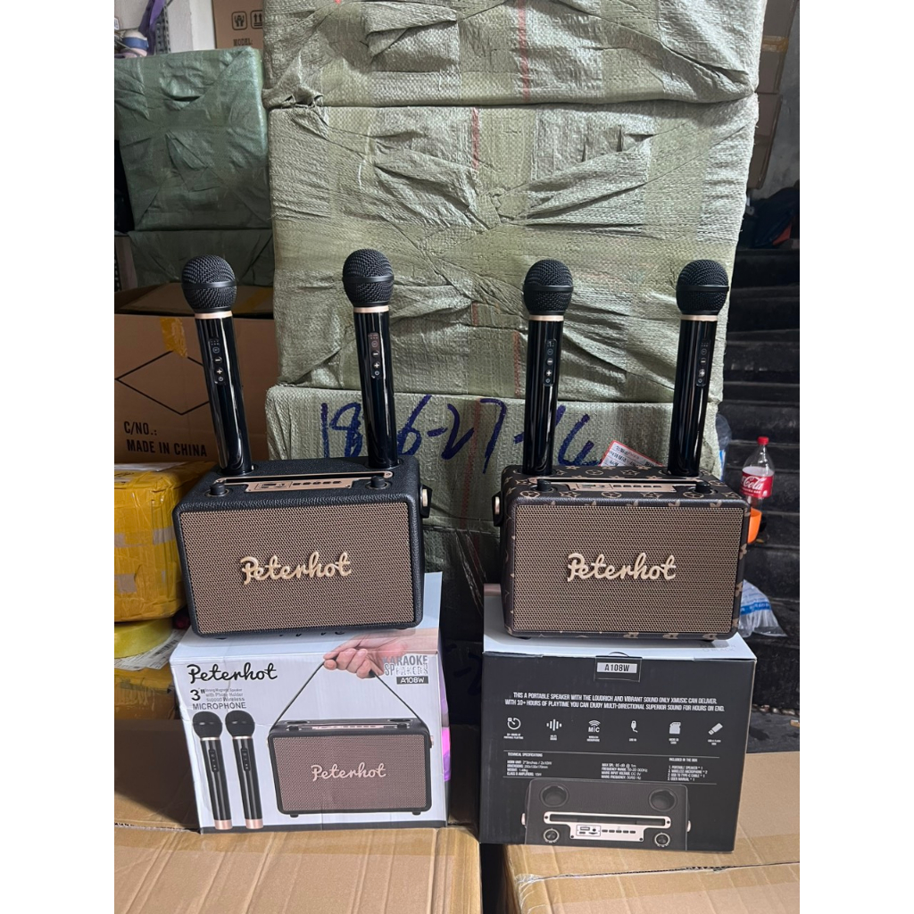 Loa Bluetooth Peterhot A106W bản mới nhất 2023 với âm thanh siêu đỉnh,loa karaoke không dây kèm micro hát siêu hay có BH