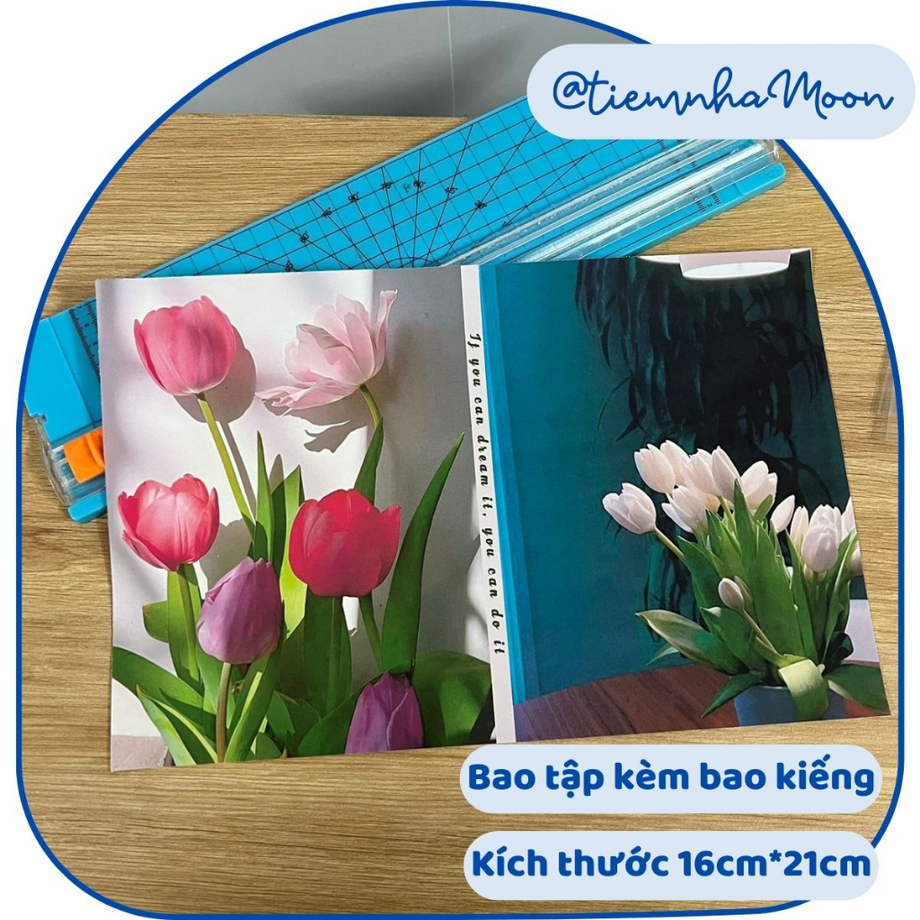 BAO TẬP KHỔ NHỎ 16cm*21cm - BÌA BAO TẬP A5 CÓ SẴN BAO KÍNH - IN NHÃN MIỄN PHÍ