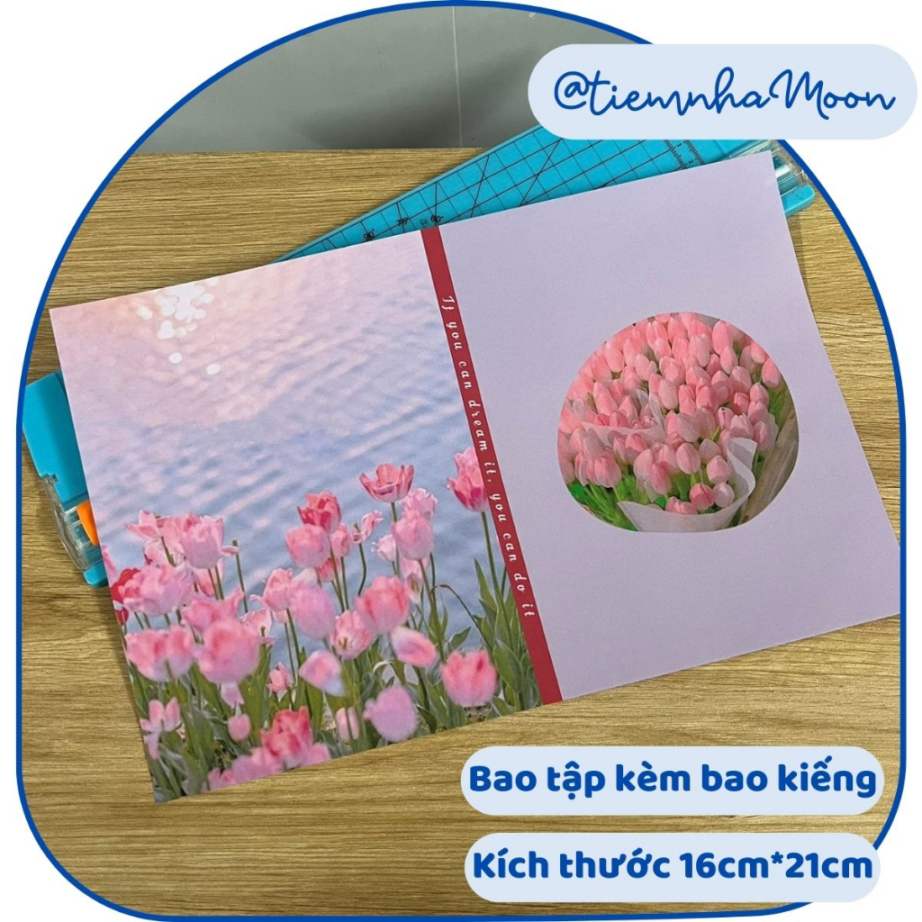 BAO TẬP KHỔ NHỎ 16cm*21cm - BÌA BAO TẬP A5 CÓ SẴN BAO KÍNH - IN NHÃN MIỄN PHÍ